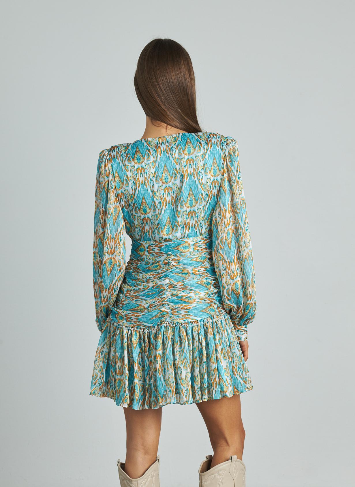 VESTIDO ESTAMPADO FRUNCIDO