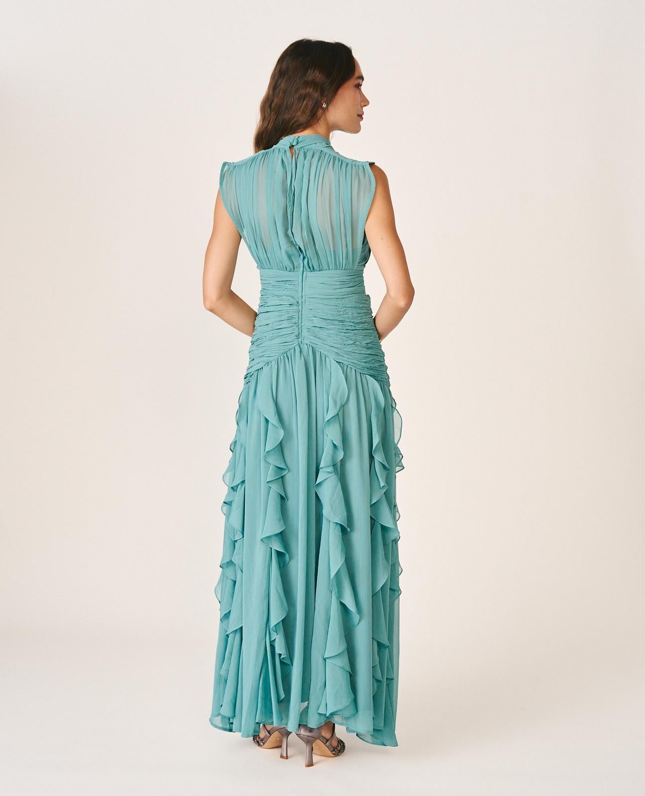 VESTIDO LARGO VOLANTES