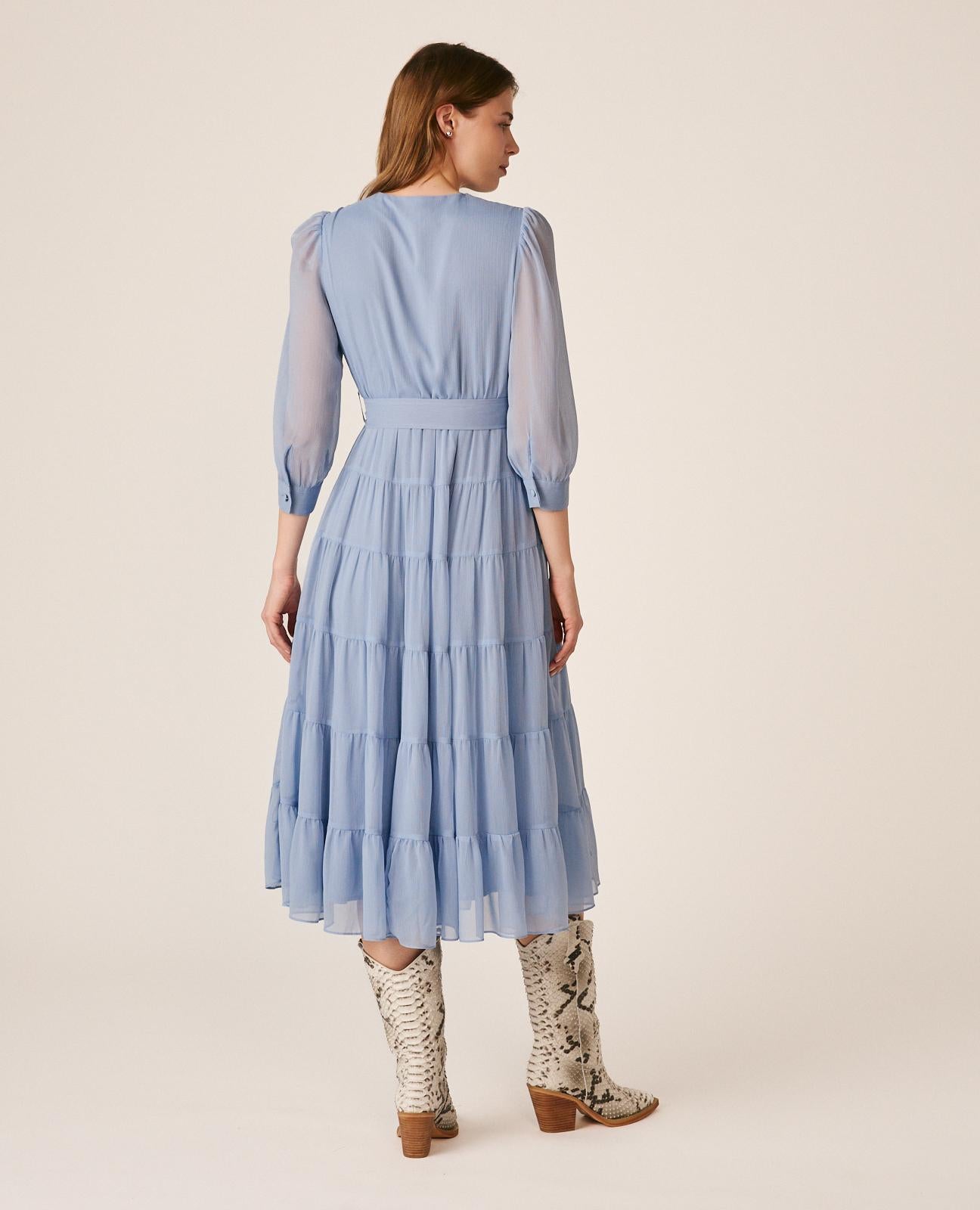 VESTIDO LONGO DE GASA