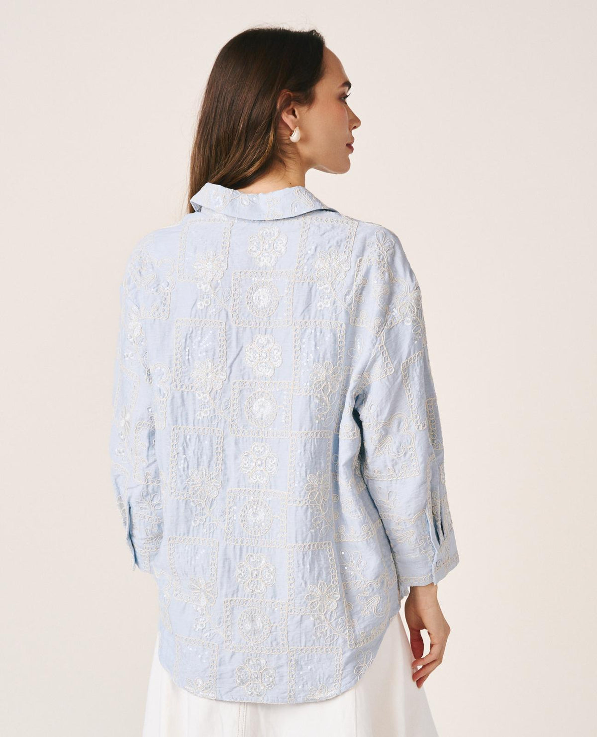 EMBROIDERED SHIRT WITH SEQUINS