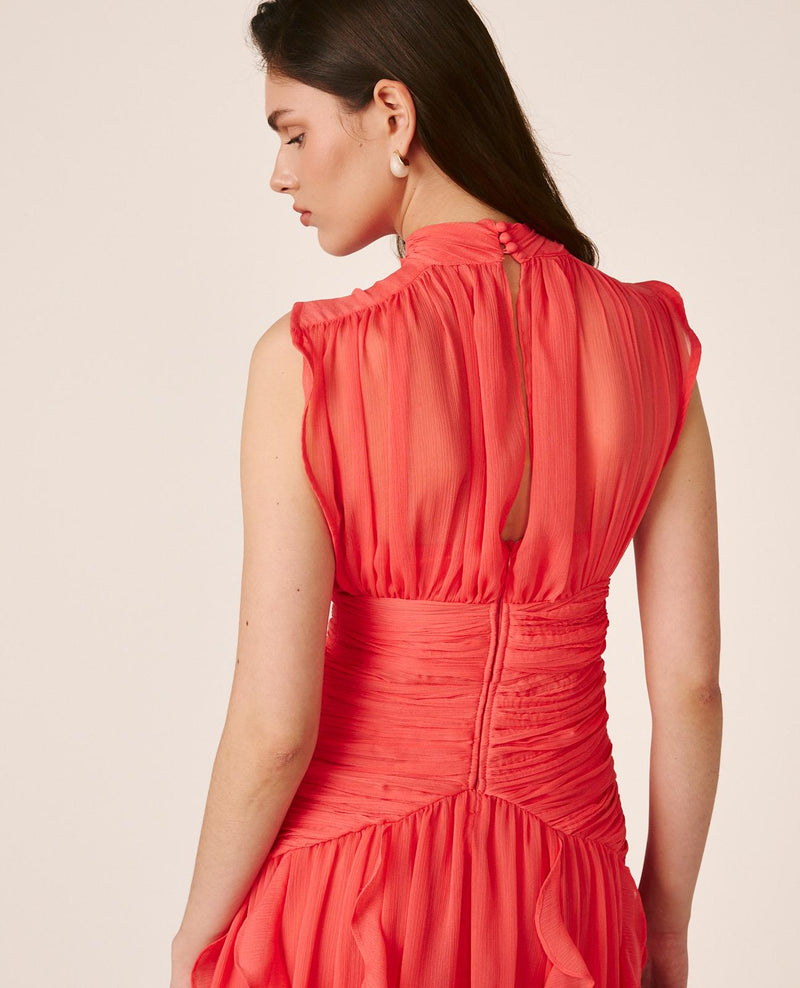 VESTIDO LONGO COM VOLANTES